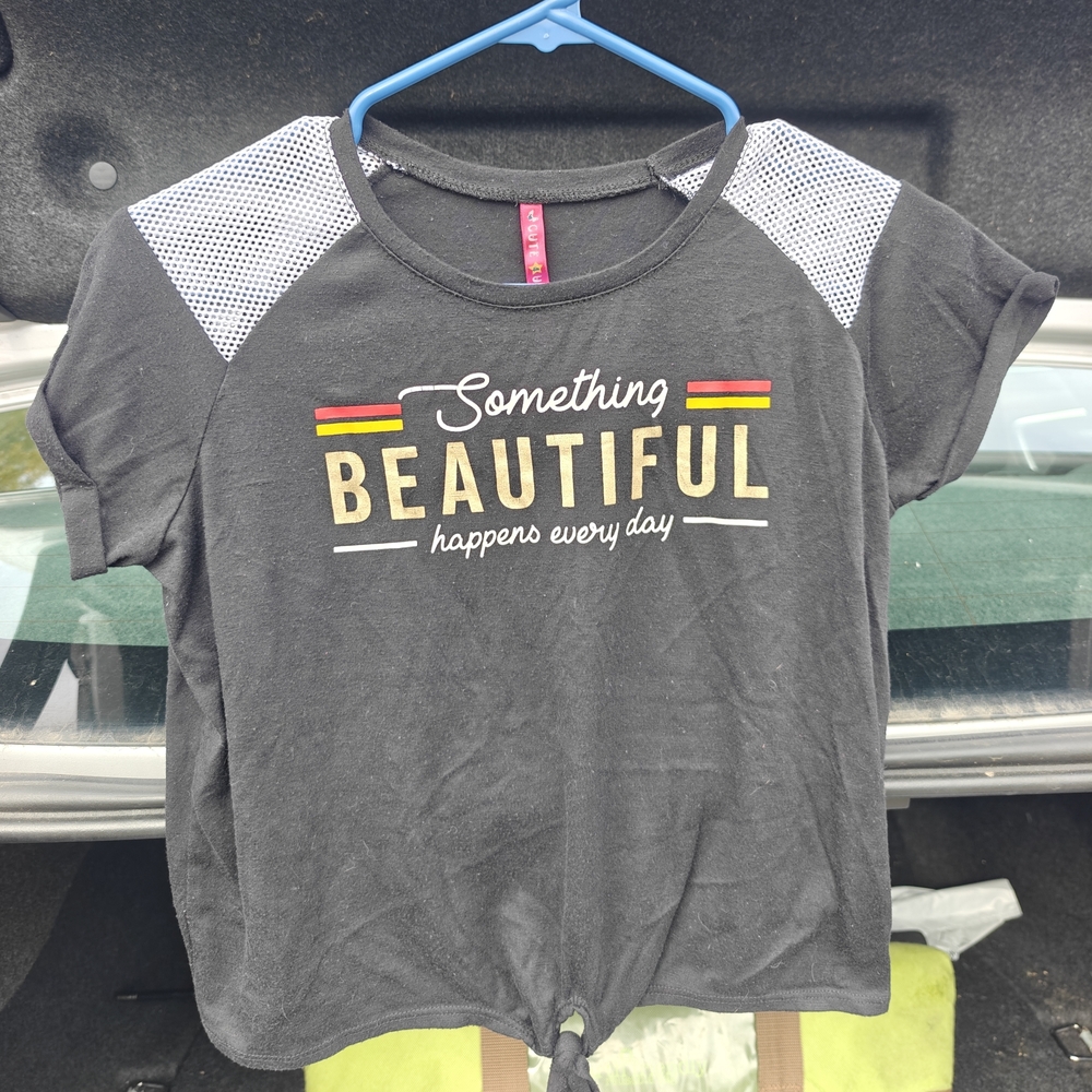 Black Kids Shirt with Inspirational Print